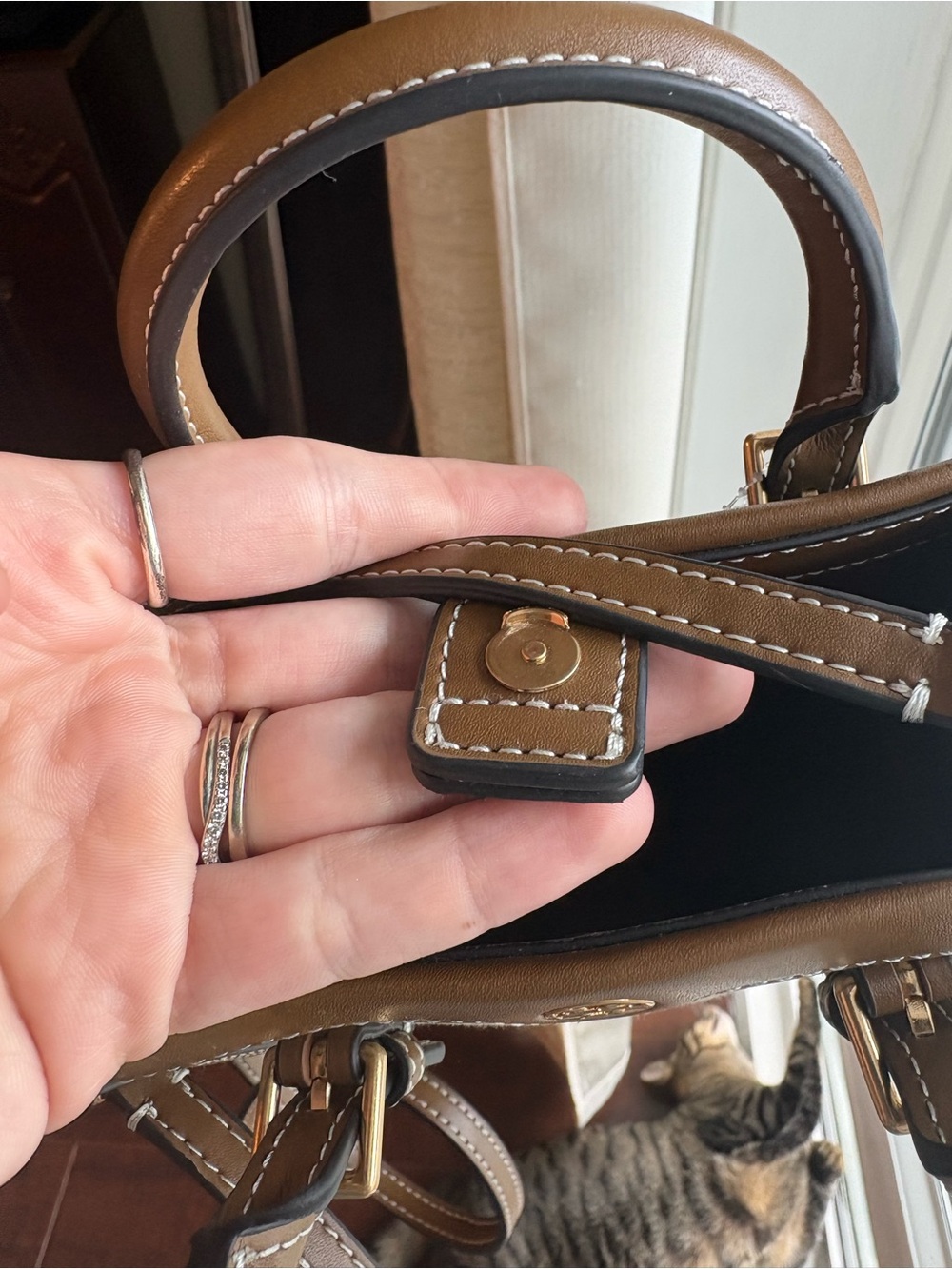 Tory Burch Beige and Brown Mini Logo Jacquard Tote - Picture 4 of 8